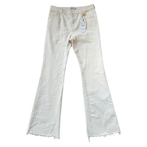 ZARA cream colored flare jean